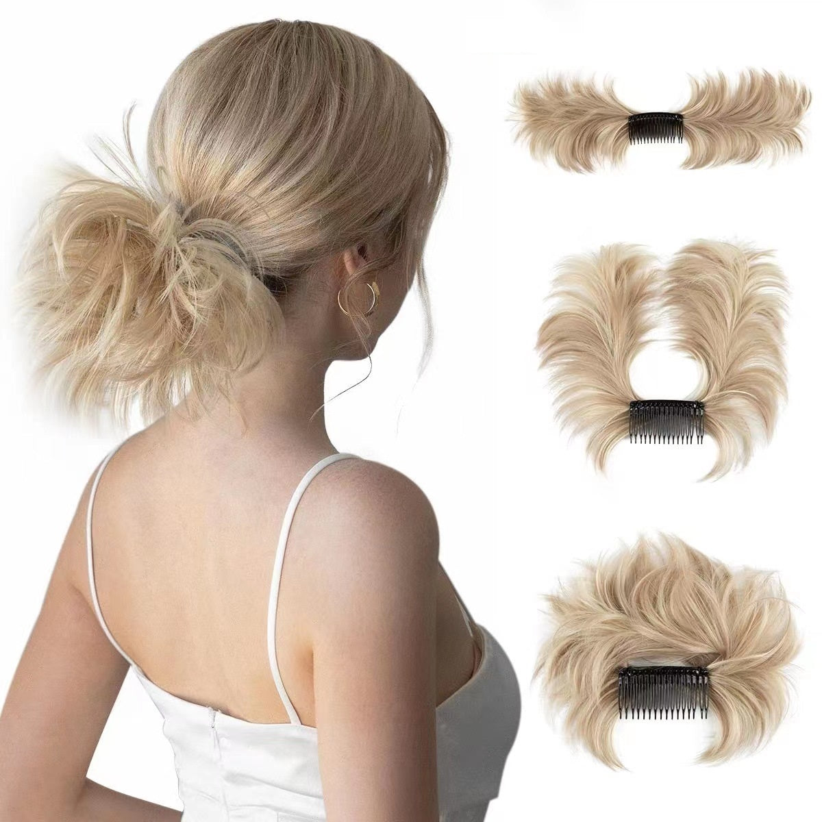 ✨Messy Bun Pettinatura laterale Clip in Hair Bun Acconciature facili