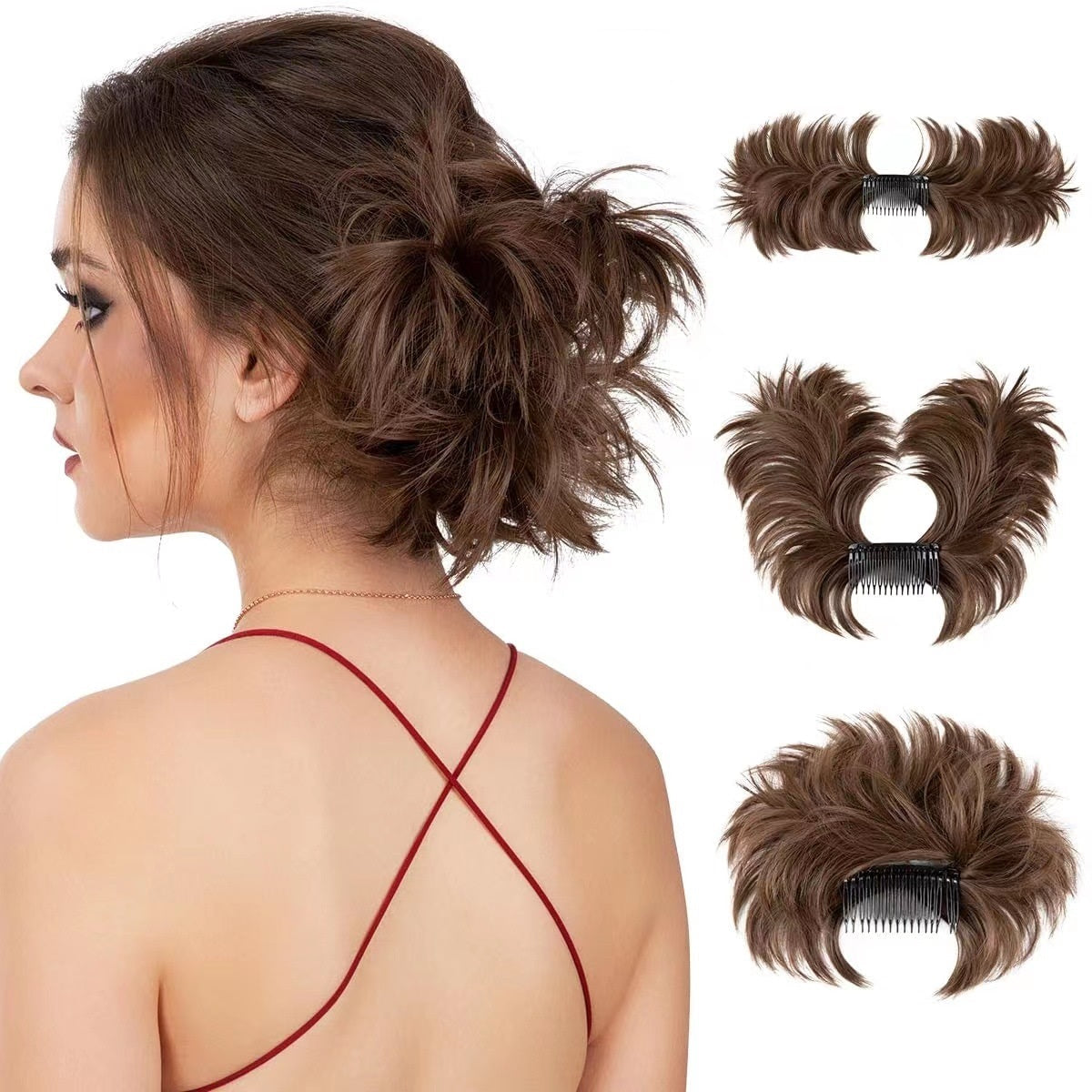 ✨Messy Bun Pettinatura laterale Clip in Hair Bun Acconciature facili