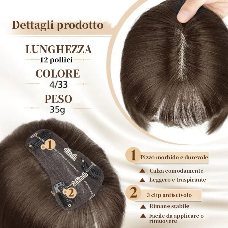 🔥Topper per capelli naturali con frangia per donna