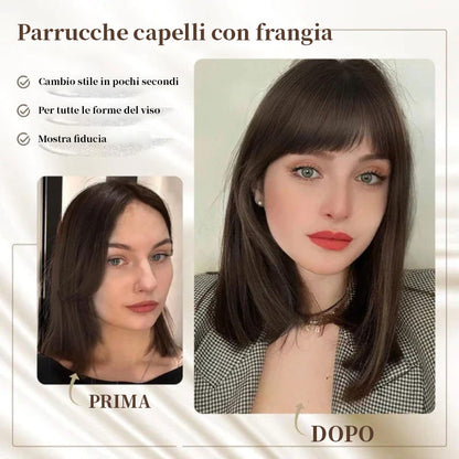 🔥Topper per capelli naturali con frangia per donna