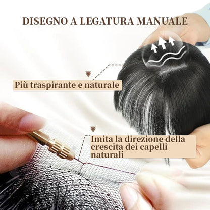 🔥Topper per capelli naturali con frangia per donna