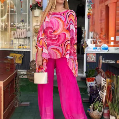 🌸 Donna Estate Colourful Cool Chiffon 2 Piece Set