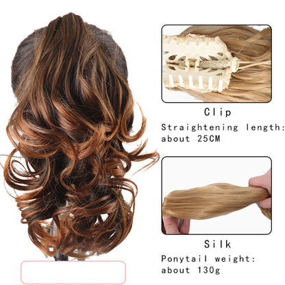 10Inch coda di cavallo estensione artiglio breve spessore ondulato ricci Clip in Ponytails