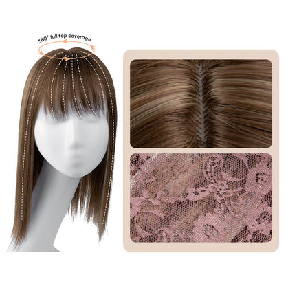 🎁Bel regalo🎁parrucca donna top capelli 3D clip con frangetta