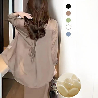 Camicia in chiffon con protezione solare estiva