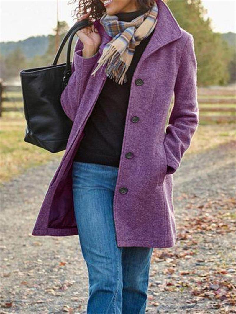 Cappotto invernale da donna a maniche lunghe